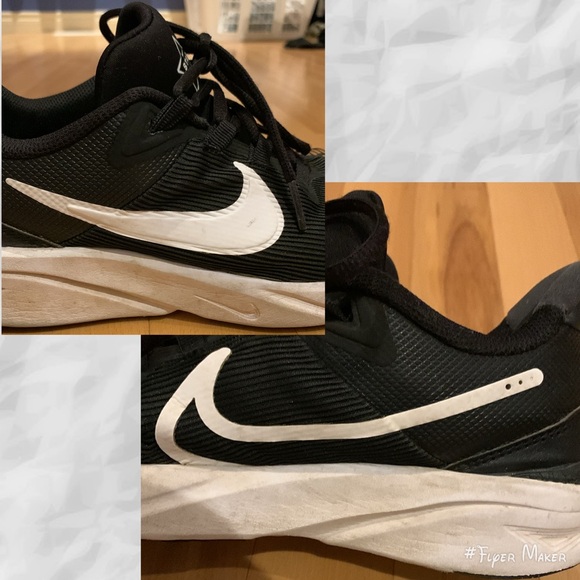 Nike Black & White Running Shoes - size 6 Youth - Picture 13 of 16